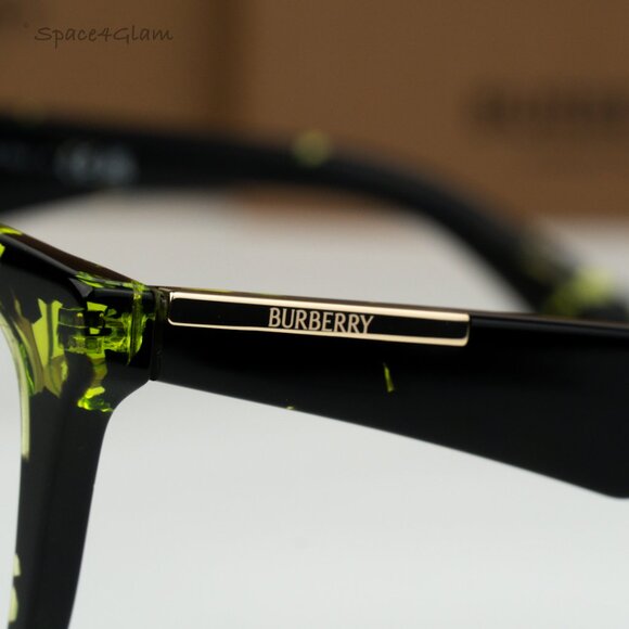 BRAND NEW Burberry BE2409 4124 Green Havana Demo Square Unisex Eyeglasses - Picture 5 of 8
